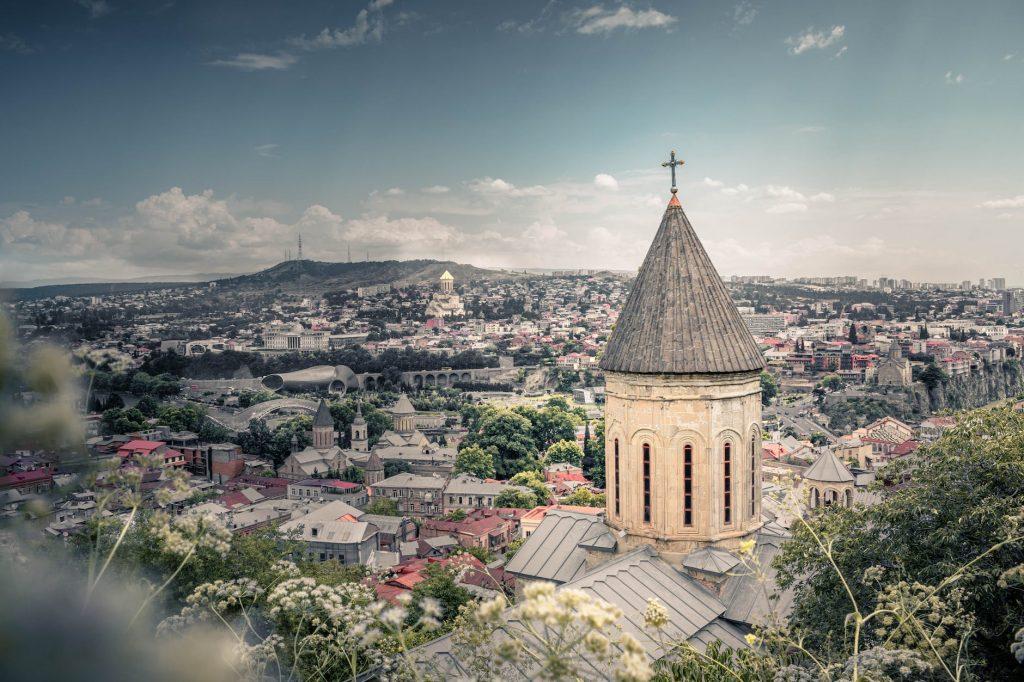 scenic photo of Tbilisi city during daytime