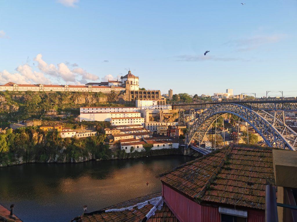 View of Dom Luis I bridge in Porto