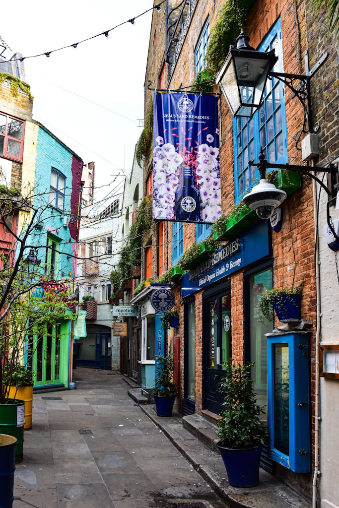 Colorful Townhouses in Neal's Yard London. One of the best London Instagram spots